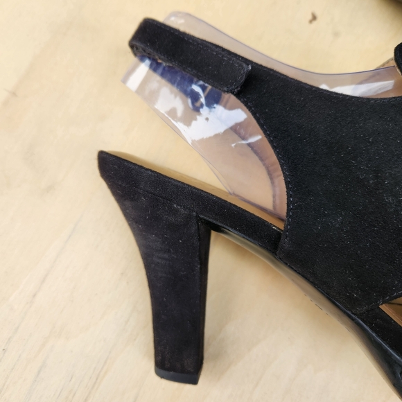 Naturalizer Deborah Slingback Black Peep Toe Casual Heels - Size 10 M - Picture 5 of 11